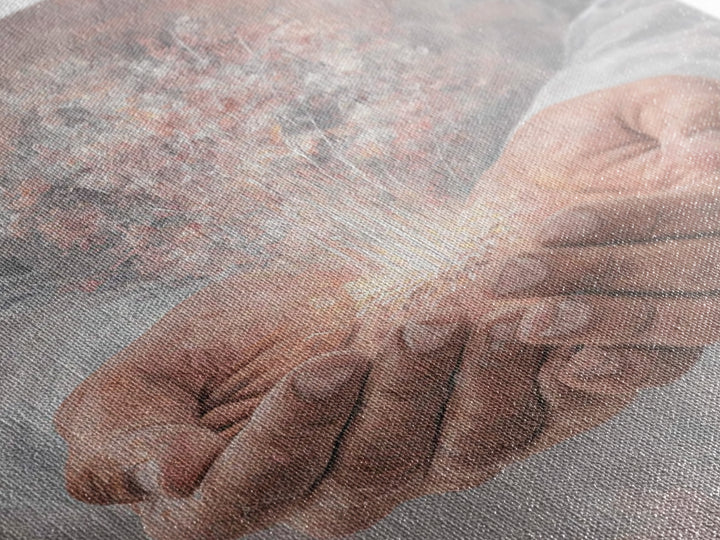 Hands Of Renewal , Framed Canvas Print, Christian Art Canvas, Christian Wall Art, Modern Christian Art, Jesus Painting, Christian Gift