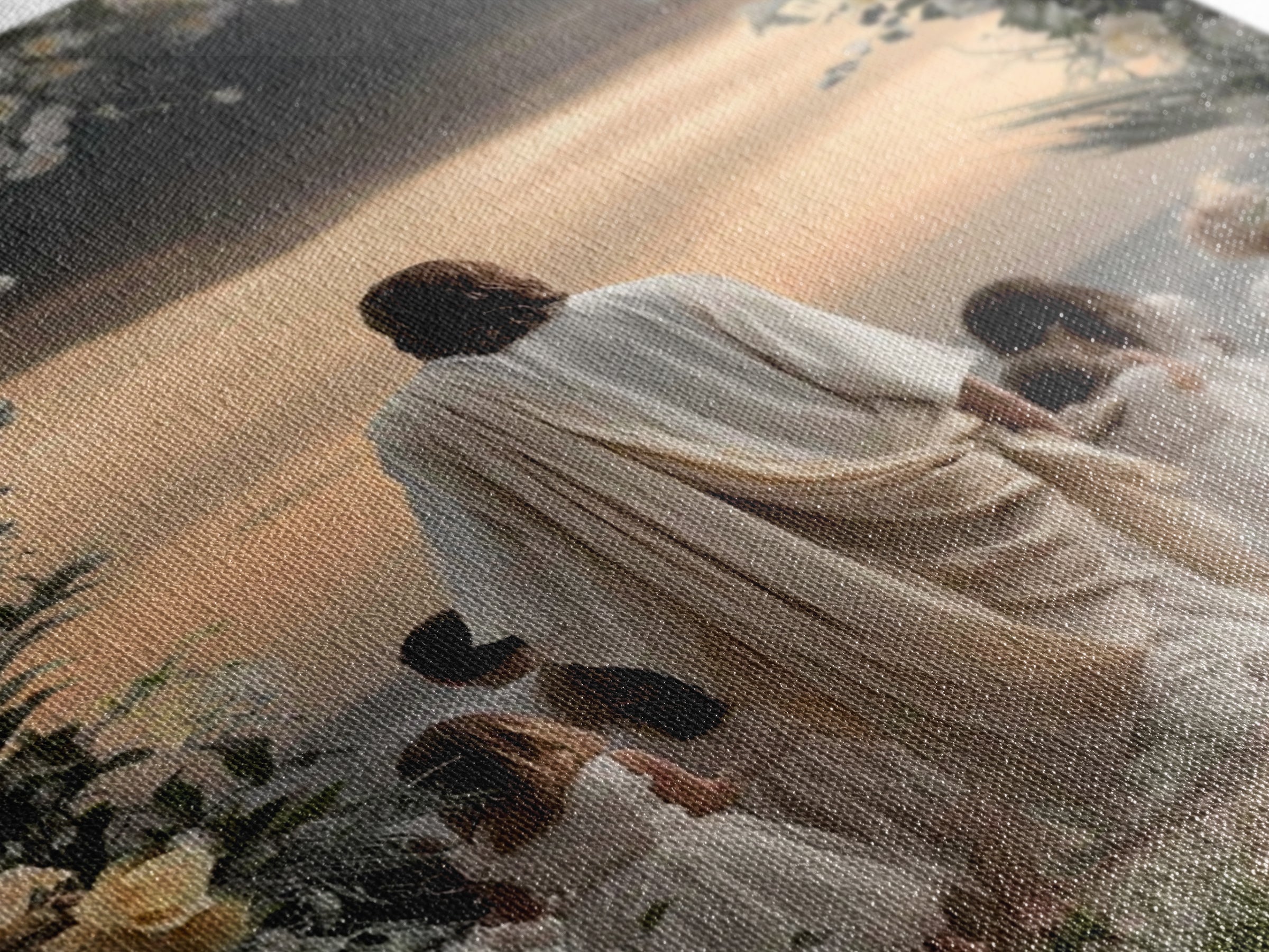 Heaven’s Gentle Walk – Framed Canvas Print – Jesus Painting – Christian Wall Art – Christian Art Canvas – Christian Decor – Christian Art