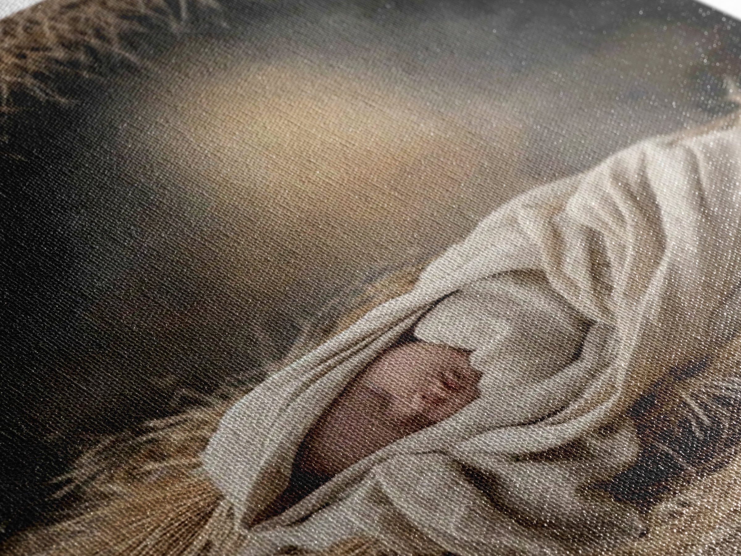 Heavenly Infant Glow – Framed Canvas Print – Christmas Art Prints – Christian Wall Art – Jesus Christmas Art – Christian Art Canvas – Chris
