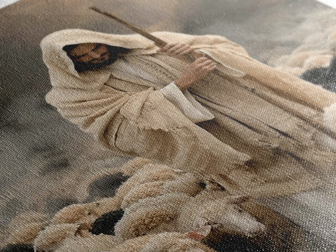 Eternal Shepherd Peace – Framed Canvas Print – Christian Art Canvas – Christian Wall Art – Jesus Painting – Christian Decorations – Christi