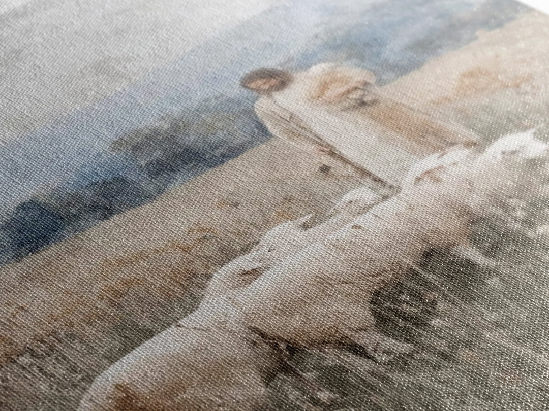 Shepherds Of Peace – Framed Canvas Print – Christian Wall Art – Jesus Painting – Christian Decor – Pastoral Scenery – Christian Art Canvas