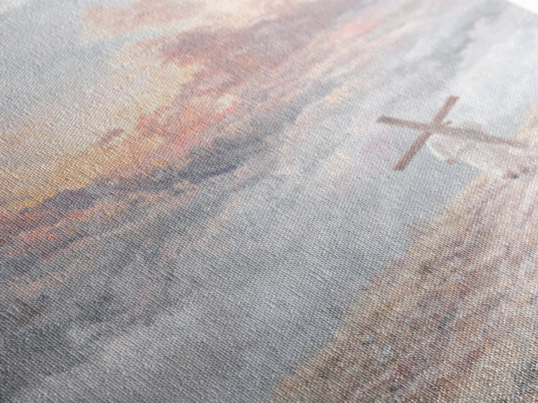 Ascent Of Faith | Framed Canvas Print | Christian Christmas Art | Jesus Painting Canvas | Christian Art Work | Moody Christian Art | Christ