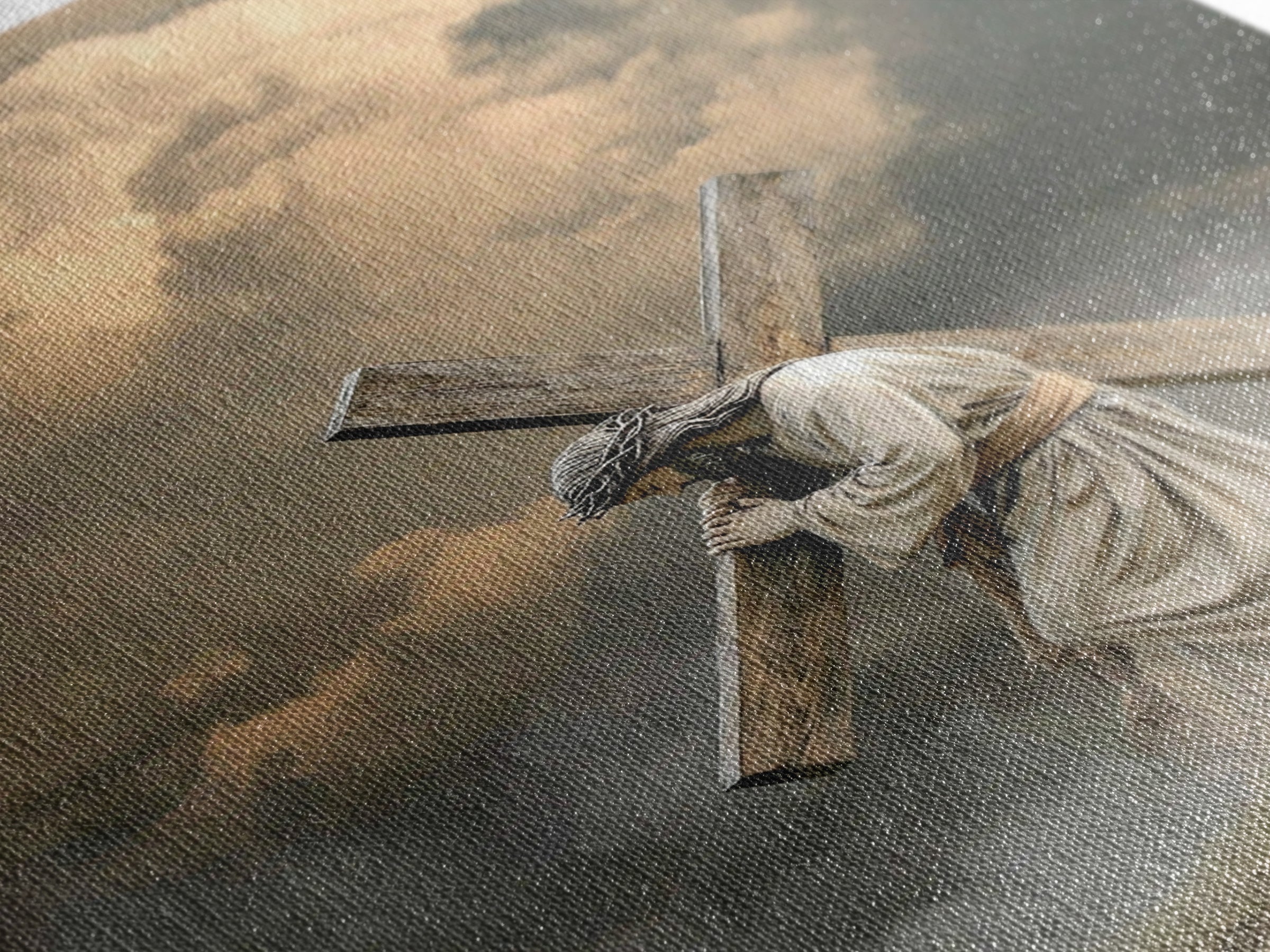 Enduring Savior – Framed Canvas Print – Large Jesus Painting – Christian Art – Christian Wall Art – Moody Christian Art – Christian Christm