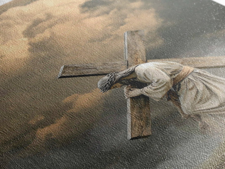 Enduring Savior – Framed Canvas Print – Large Jesus Painting – Christian Art – Christian Wall Art – Moody Christian Art – Christian Christm