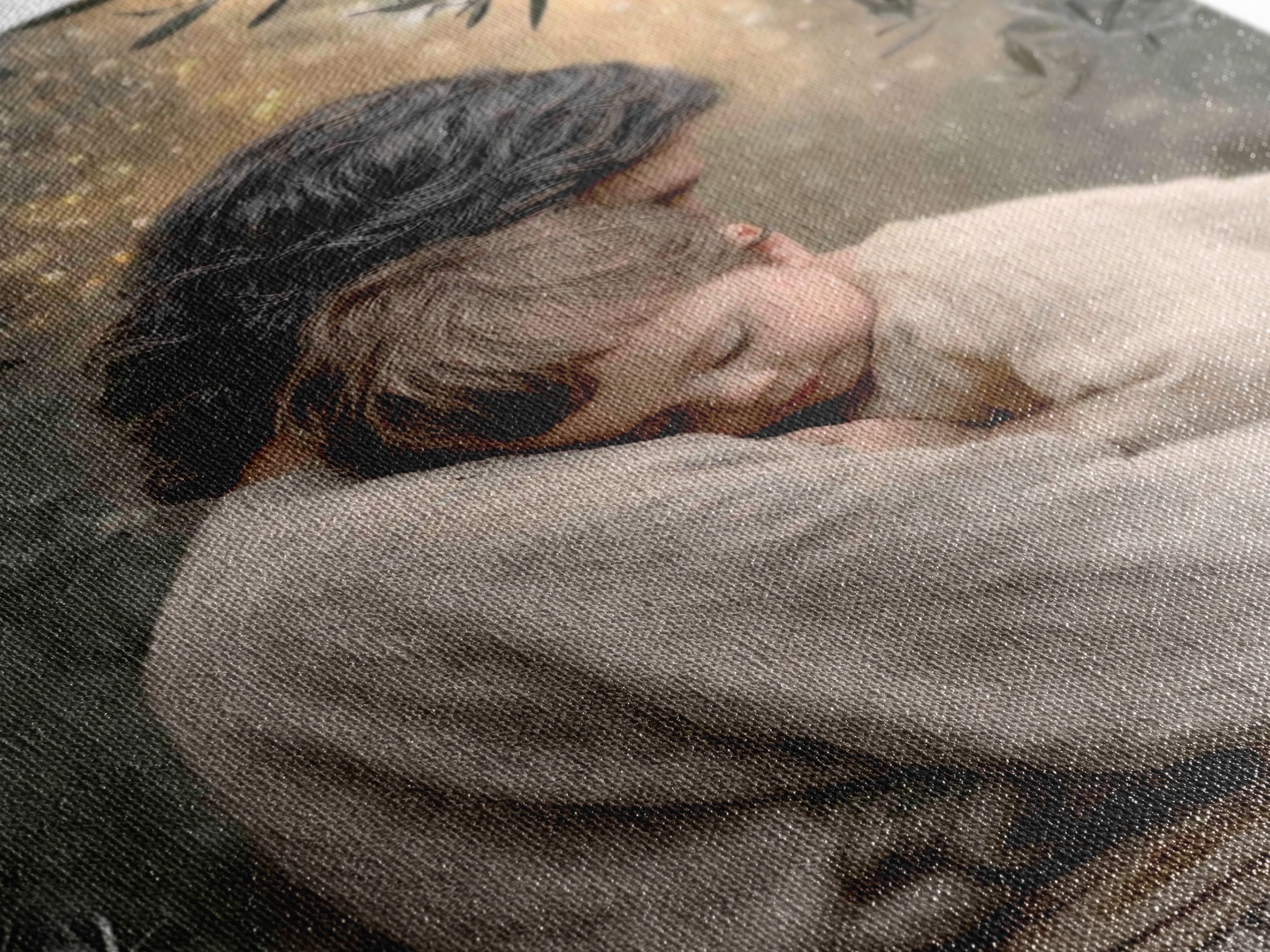 Quiet Orchard Peace | Framed Canvas Print | Christian Art Painting | Jesus Wall Art | Subtle Christian Art | Christian Decor | Large Christ