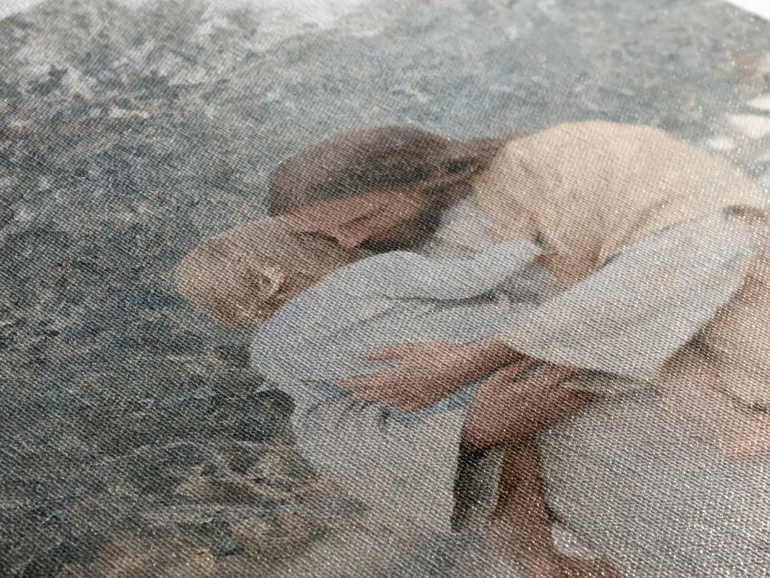 The Father’s Hold, Framed Canvas Print, Jesus Canvas Art, Christian Wall Art, Realistic Jesus Painting, Christian Decor For Home, Christian
