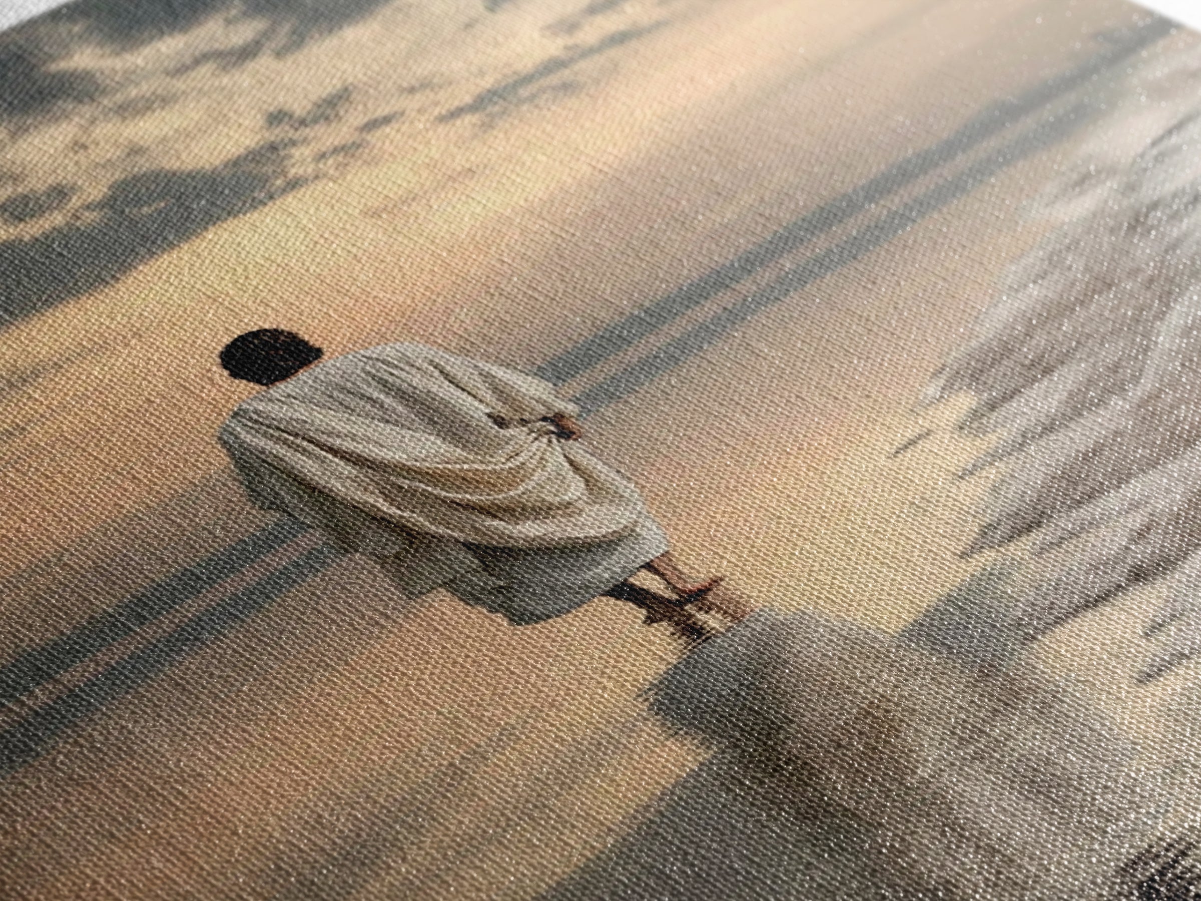 Footsteps Of Promise – Framed Canvas Print – Christian Wall Art – Jesus Painting – Christian Art Canvas – Modern Christian Art – Christian