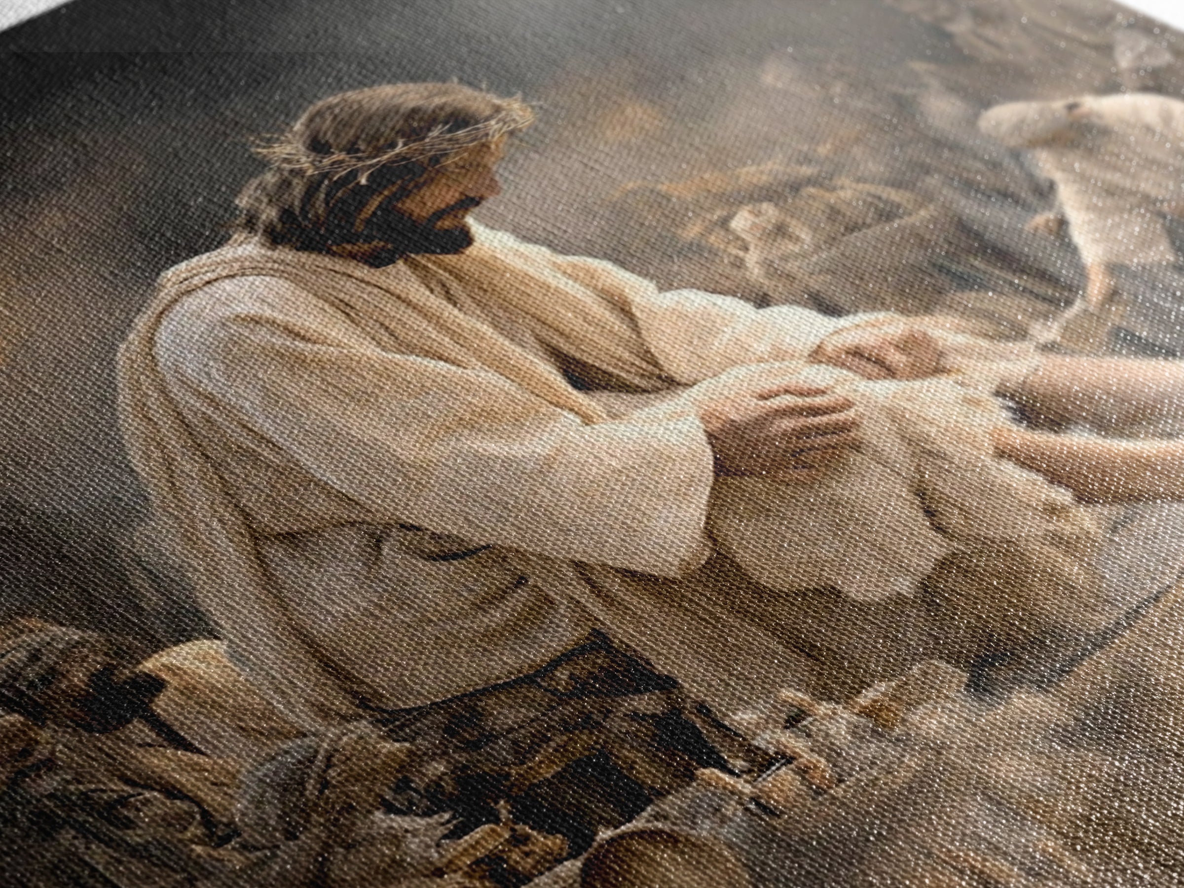 Quiet Servant Grace – Framed Canvas Print – Christian Wall Art – Jesus Painting – Christian Art Canvas – Christian Decor – Modern Christian