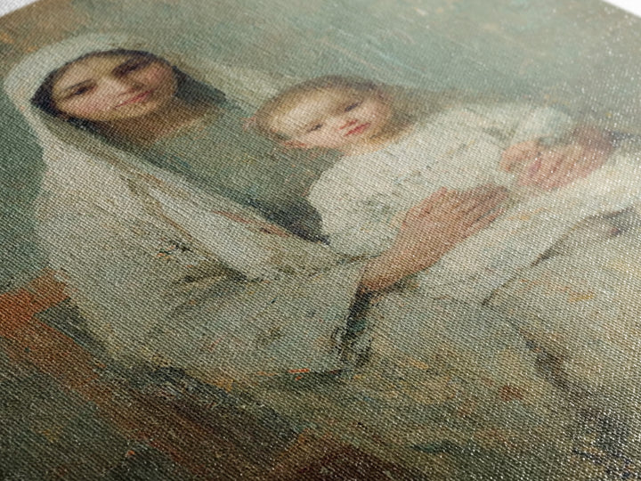Serene Motherhood, Framed Canvas Print, Christian Wall Art, Christian Art Canvas, Mary And Jesus Painting, Subtle Christian Art, Christian