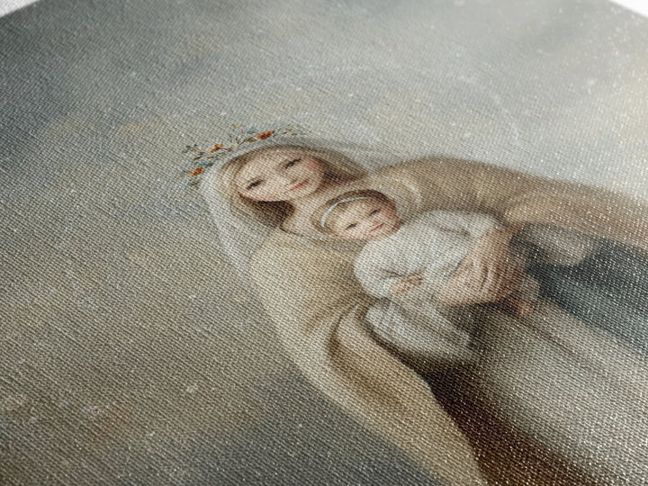 Heavenly Crown Grace – Framed Canvas Print – Christian Wall Art – Mary And Jesus Painting – Christian Art Canvas – Christian Gift Ideas – C