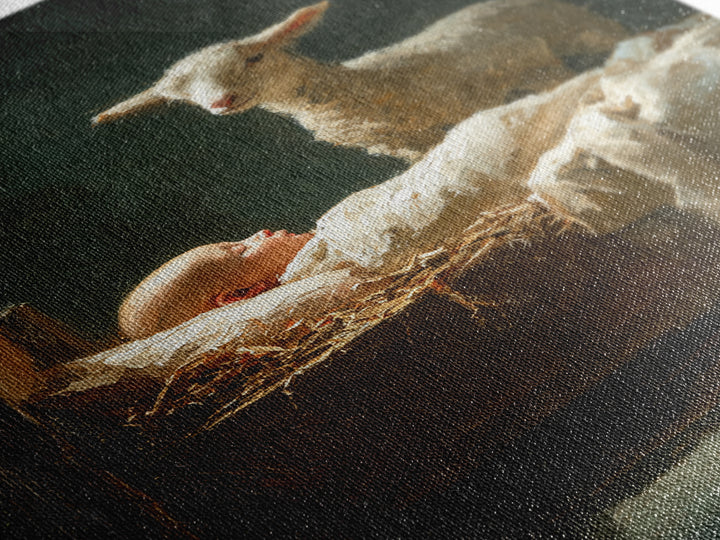 Gentle Watch Grace – Framed Canvas Print – Christian Art Canvas – Modern Christian Painting – Christian Wall Art – Jesus Christmas Art – Ch