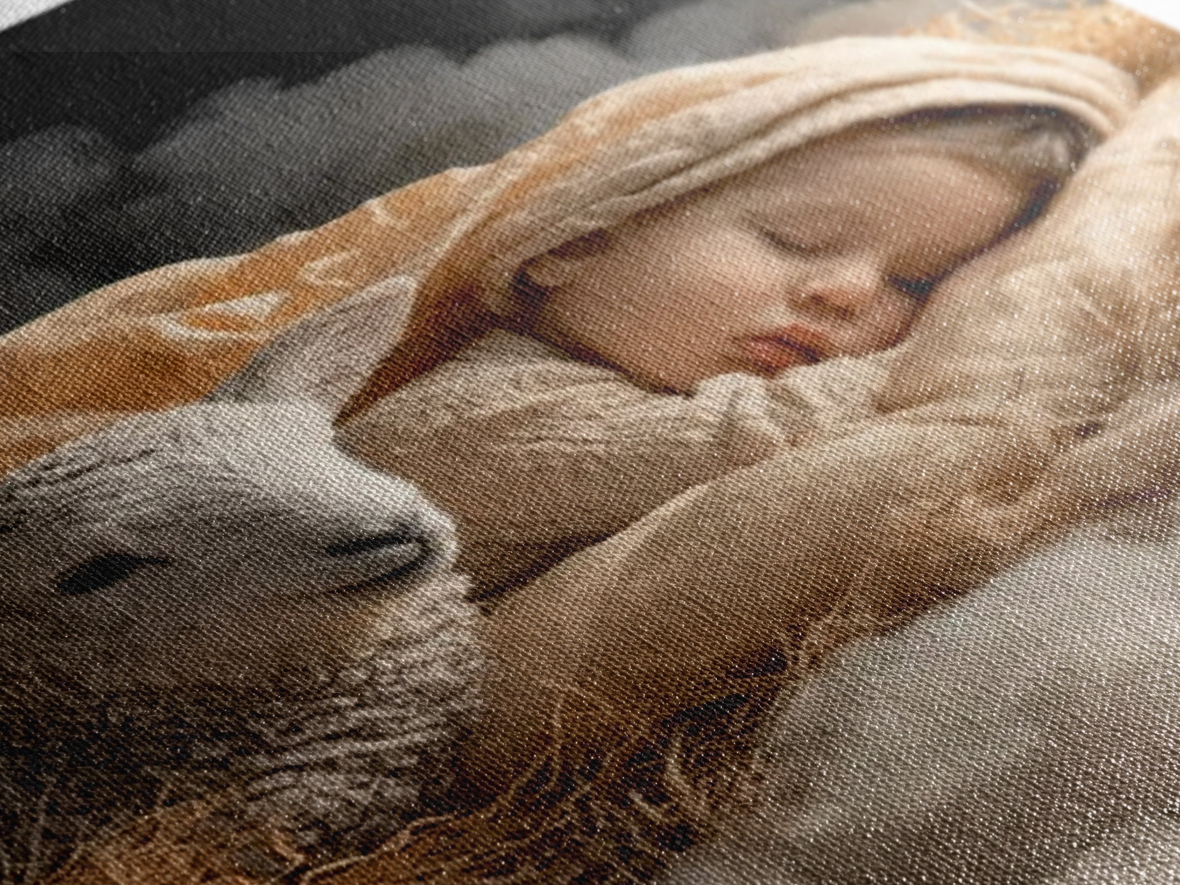 Heaven’s Soft Peace – Framed Canvas Print – Christian Wall Art – Christian Art Canvas – Jesus Painting – Christian Christmas Art – Christia