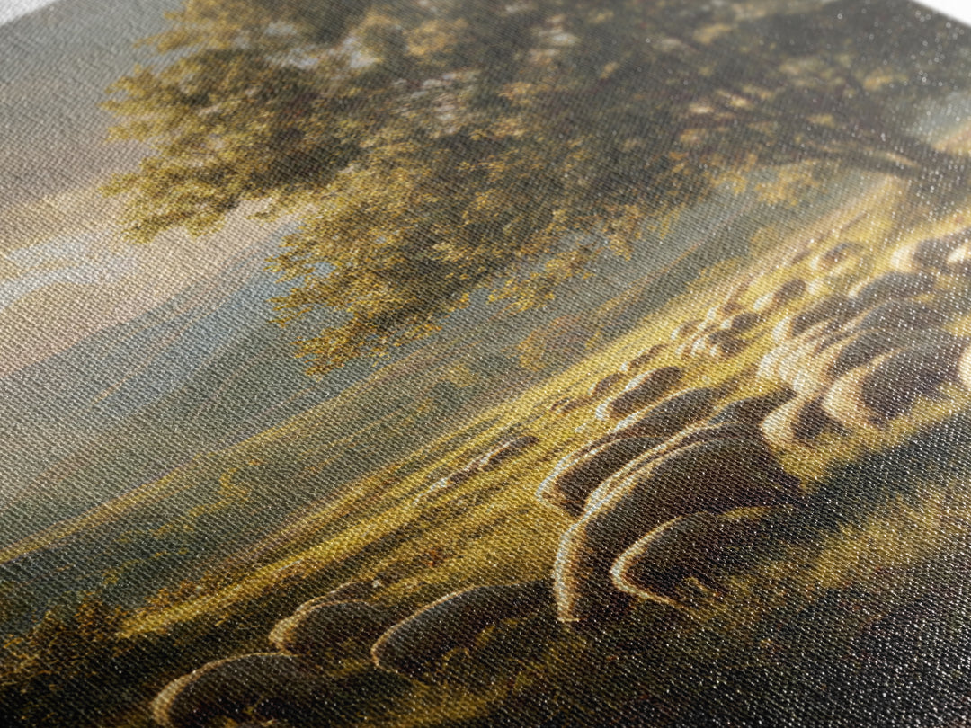 Dawn Of The Shepherds – Framed Canvas Print – Christian Wall Art – Christian Art Canvas – Christian Christmas Art – Pastoral Scenery – Chri