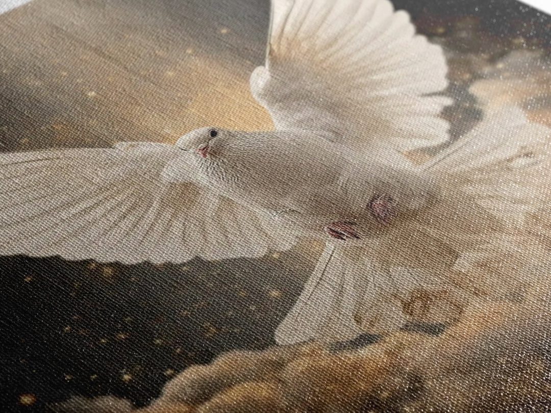 Holy Flight – Framed Canvas Print – Christian Art Canvas – Christian Wall Art – Christmas Art – Modern Christian Art – Christian Decoration