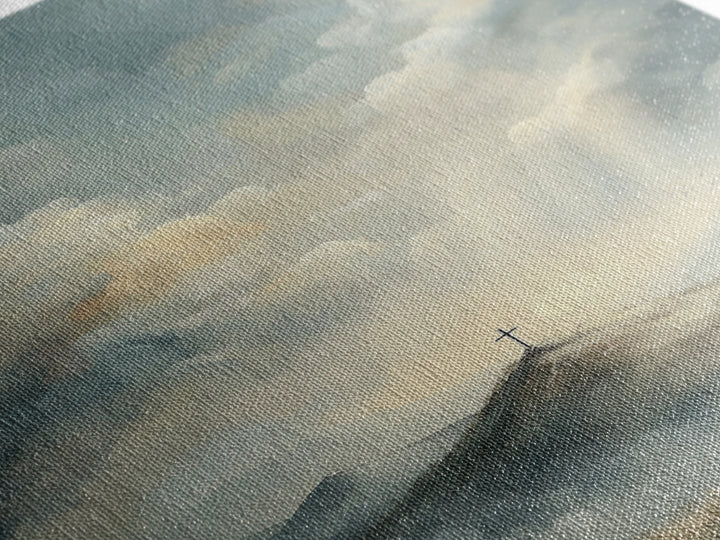Heaven’s Summit | Framed Canvas Print | Christian Art Canvas | Christian Wall Art | Large Christian Art | Modern Christian Painting | Chris