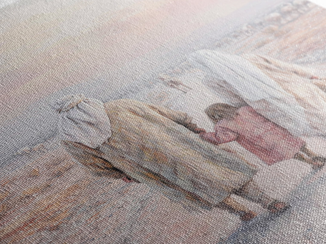 Pilgrims Of Dawn | Framed Canvas Print | Christian Wall Art | Christian Art Canvas | Jesus Painting | Christian Decor | Christmas Art