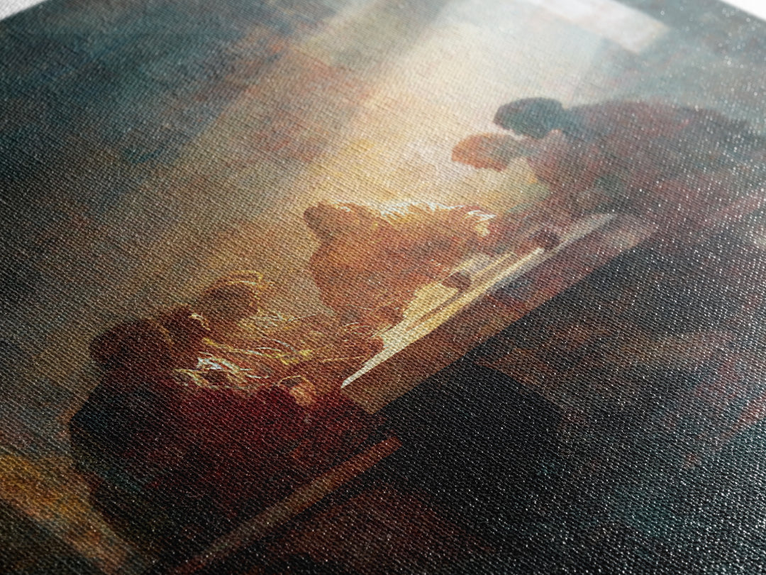 Divine Light Gathering – Framed Canvas Print – Christian Art Canvas – Christian Wall Art – Moody Christian Art – Jesus Painting – Christian