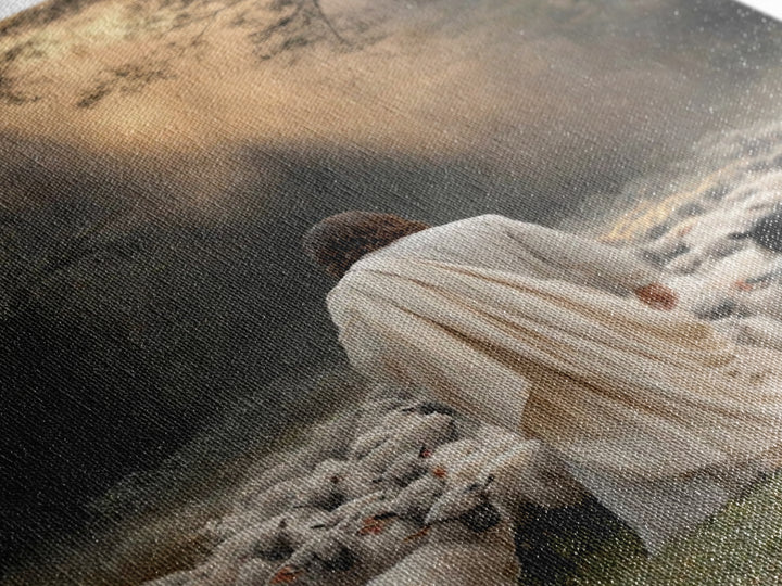 Dawn Of The Shepherd – Framed Canvas Print – Christian Wall Art – Jesus Painting – Christian Art Canvas – Christian Art – Moody Christian A
