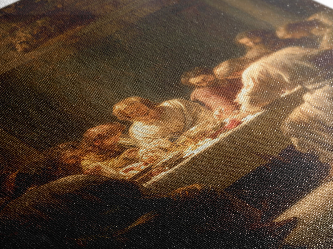 Last Supper Grace – Framed Canvas Print – Christian Wall Art – Christian Art Canvas – Large Jesus Painting – Moody Christian Art – Christia