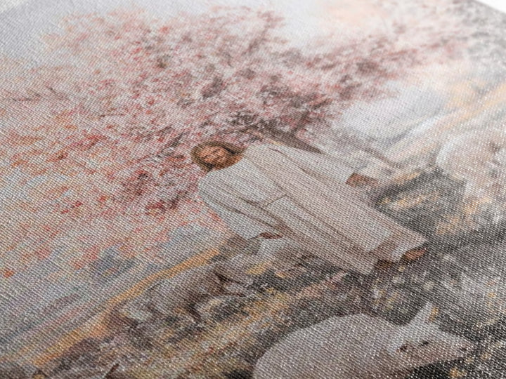 Blossoms Of Salvation, Framed Canvas Print, Christian Art Canvas, Christian Wall Art, Jesus Painting, Christian Gift Ideas, Subtle Christia