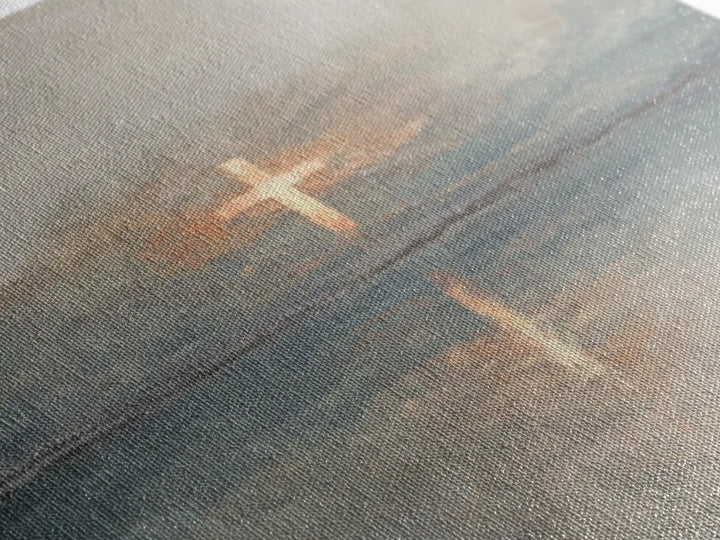 Radiant Cross Sky – Framed Canvas Print – Christian Wall Art – Christian Art Canvas – Minimalist Christian Art – Subtle Christian Art – Chr