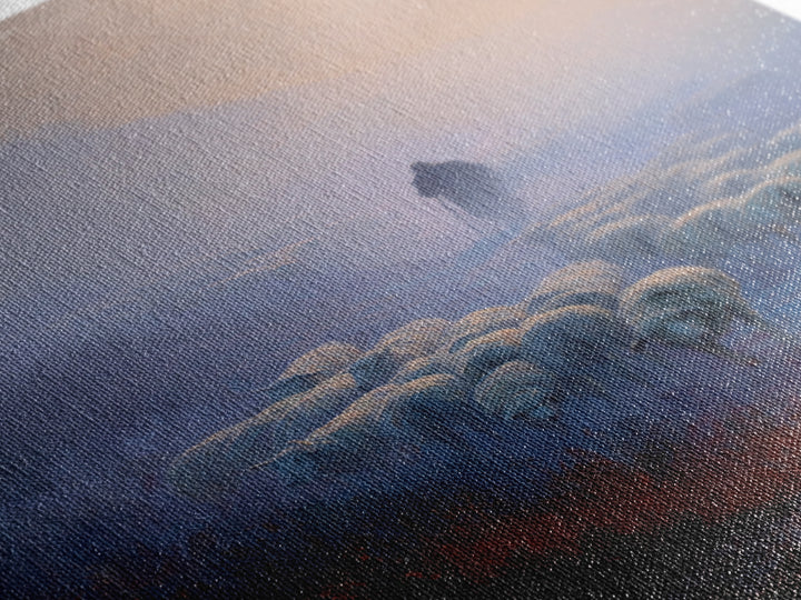 Shepherd’s Dawn Path | Framed Canvas Print | Christian Art Canvas | Christian Wall Art | Pastoral Scenery | Moody Christian Art