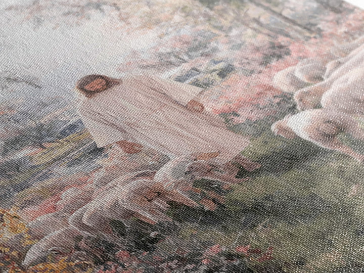Shepherd In Bloom – Framed Canvas Print – Jesus Painting – Christian Art Canvas – Christian Wall Art – Christian Christmas Art – Christian