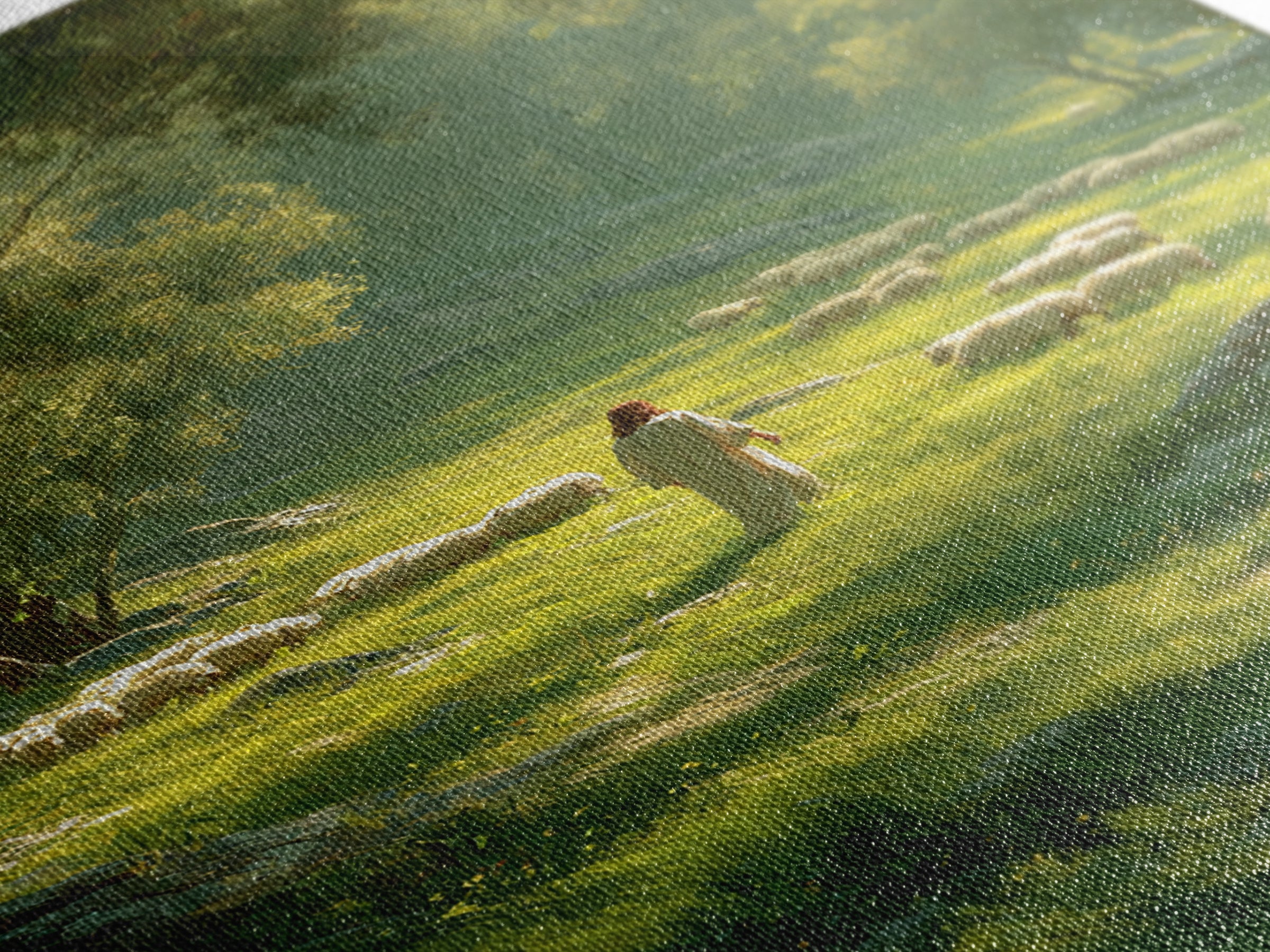 Gentle Shepherd’s Path – Framed Canvas Print – Christian Wall Art – Jesus Painting – Christian Art Canvas – Large Christian Painting – Chri