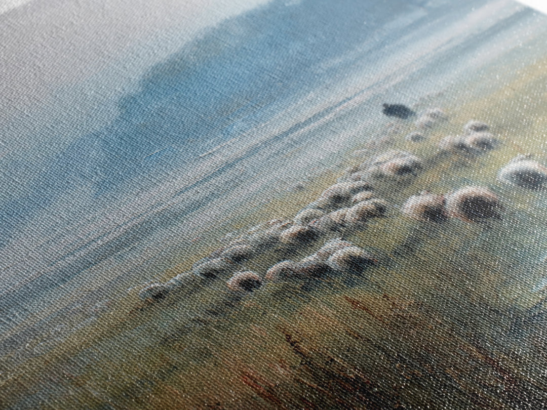 Quiet Shepherd – Framed Canvas Print – Christian Wall Art – Christian Art Canvas – Christian Painting – Christian Art – Pastoral Scenery
