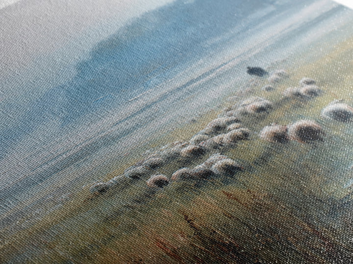 Quiet Shepherd – Framed Canvas Print – Christian Wall Art – Christian Art Canvas – Christian Painting – Christian Art – Pastoral Scenery