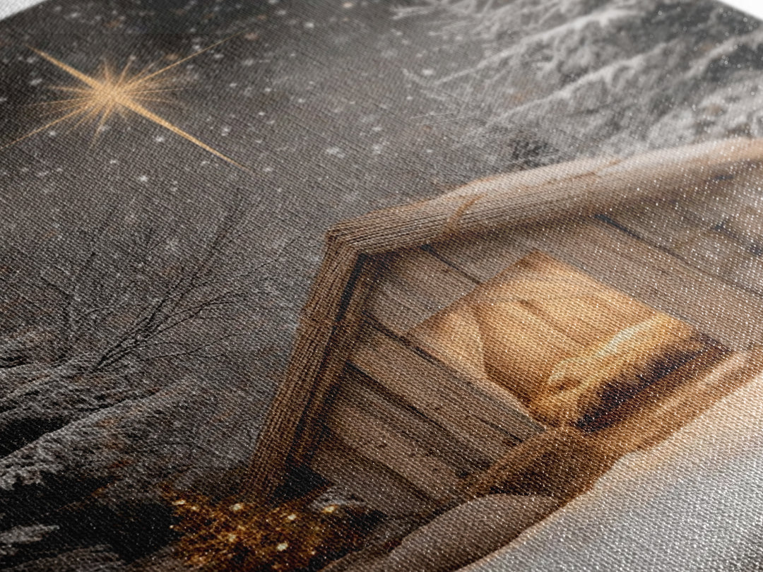 Silent Winter Nativity – Framed Canvas Print – Christian Art Canvas – Christian Christmas Art – Christian Wall Art – Christian Art – Jesus