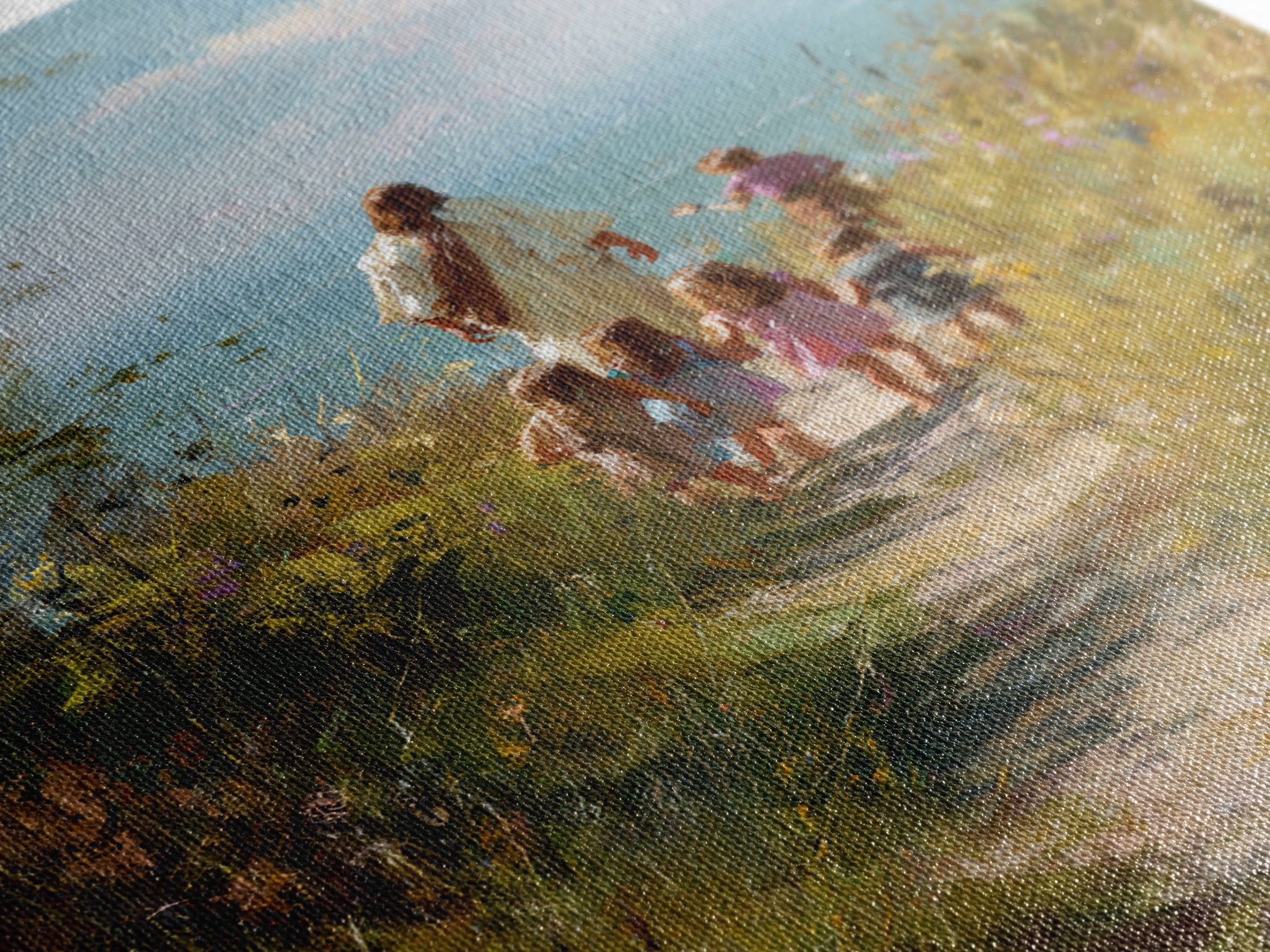 Quiet Meadow Walk – Framed Canvas Print – Christian Art Canvas – Jesus Painting – Christian Wall Art – Christian Christmas Art – Christian