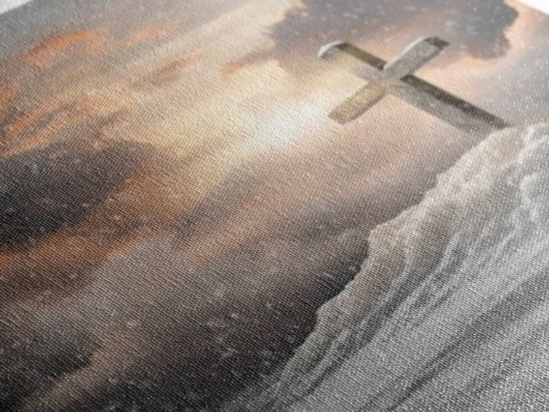 Winter Cross Hope – Framed Canvas Print – Christian Wall Art – Christian Art Canvas – Moody Christmas Art – Christian Decor – Christmas Art