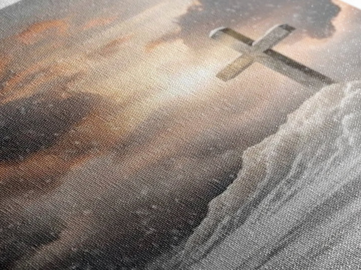Winter Cross Hope – Framed Canvas Print – Christian Wall Art – Christian Art Canvas – Moody Christmas Art – Christian Decor – Christmas Art