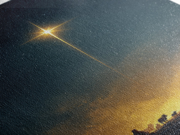 Silent Horizon Star | Framed Canvas Print | Christmas Art | Christian Wall Art | Christian Art Canvas | Jesus Painting | Christian Christma