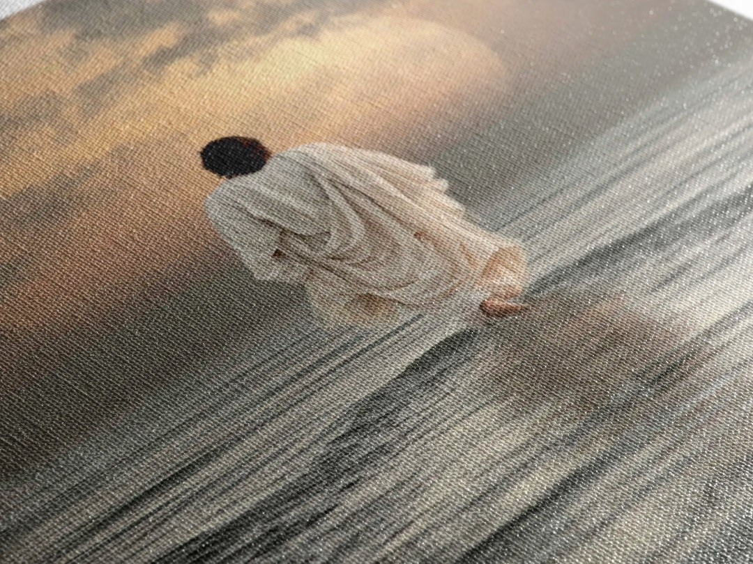 Waves Of Salvation – Framed Canvas Print – Christian Art Canvas – Jesus Painting – Christian Wall Art – Modern Christian Art – Christian Gi