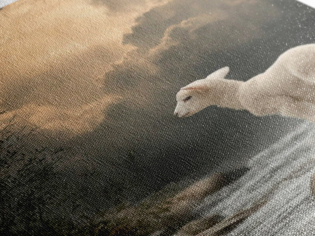 Peaceful Shepherd Scene | Framed Canvas Print | Christian Art | Christian Wall Art | Christian Christmas Art | Christian Art Canvas | Jesus