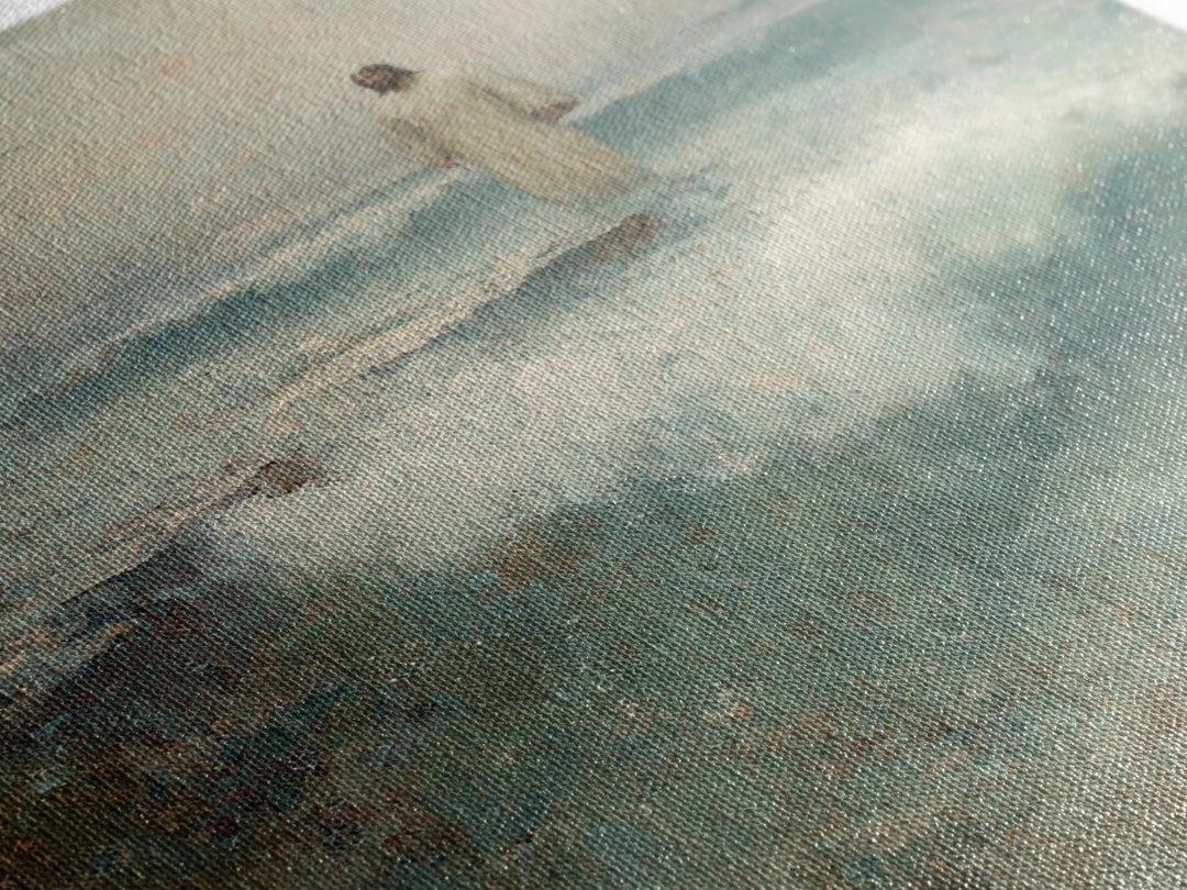 Sea of His Calm, Framed Canvas Print, Jesus Painting, Christian Wall Art, Christian Art Canvas, Vintage Christian Art