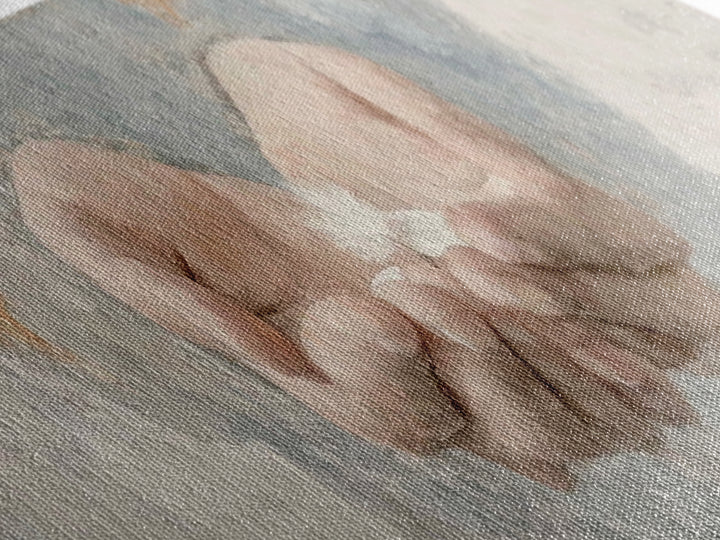 Hands Of Mercy | Framed Canvas Print | Panoramic Painting | Christian Art | Christian Art Canvas | Christian Gift Ideas | Minimalist Christ