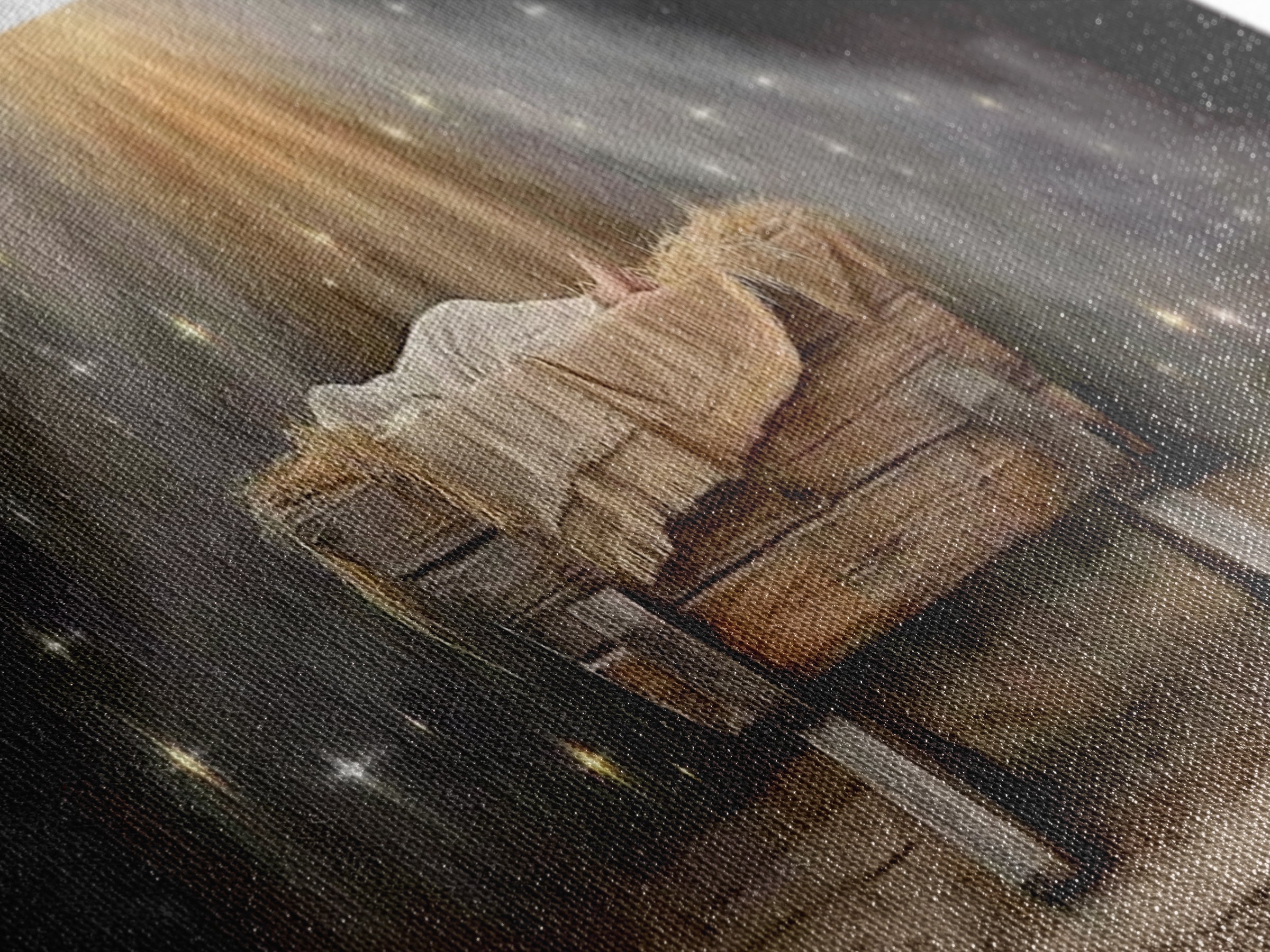 Silent Night Shelter, Framed Canvas Print, Christian Art Canvas, Panoramic Print, Christmas Art, Christian Wall Art
