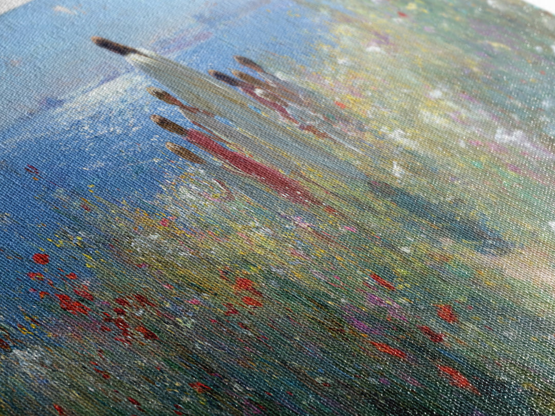 Gentle Dawn Presence | Framed Canvas Print | Christian Wall Art | Panoramic Painting | Christian Art Print | Jesus Painting