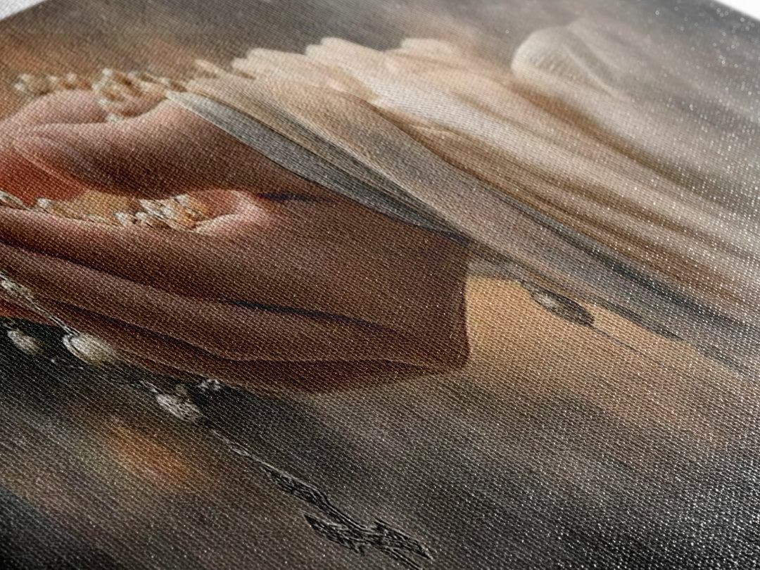 Graceful Prayer Bloom – Framed Canvas Print – Christian Art – Christian Wall Art – Panoramic Print – Christian Painting – Christmas Wall Ar