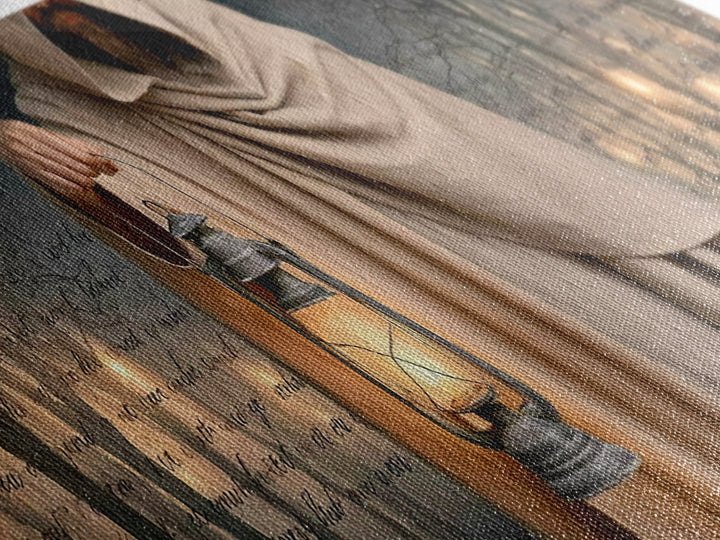 Radiant Shepherd | Framed Canvas Print | Jesus Canvas Art | Panoramic Art | Christian Wall Art | Christian Art Painting | Christian Decor