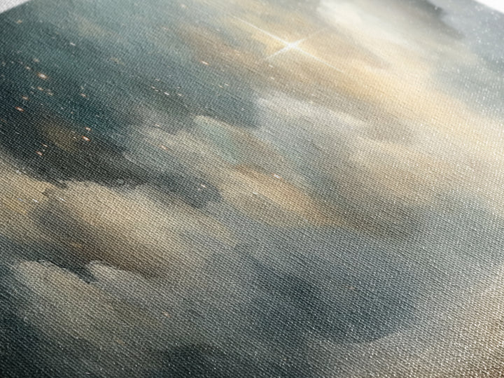 Radiant Night Promise – Framed Canvas Print – Christian Wall Art – Panoramic Print – Jesus Art Print – Christmas Art – Christian Painting