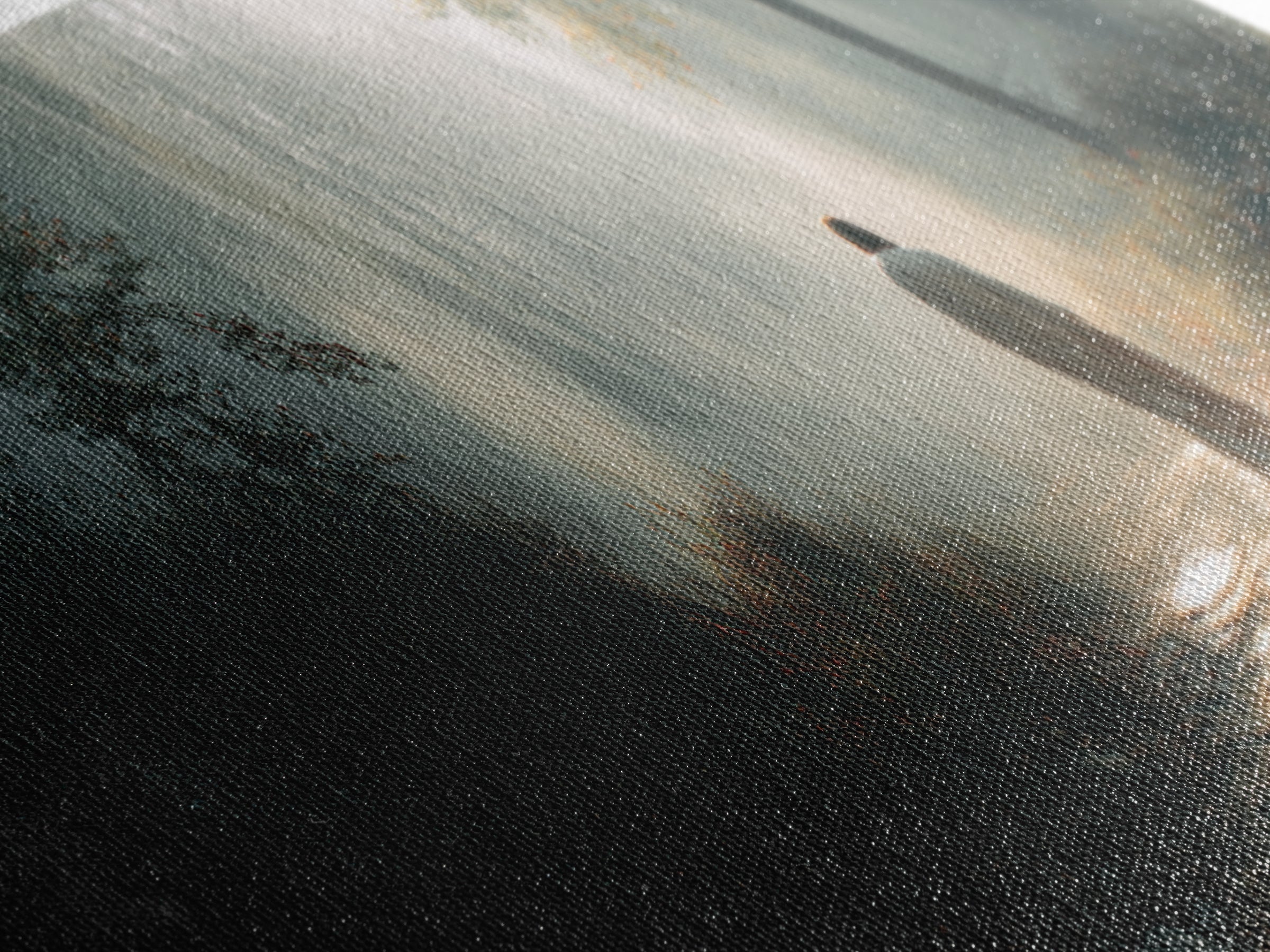 Glory In The Mist | Framed Canvas Print | Panoramic Art | Christian Art Work | Jesus Painting | Christian Christmas Art | Christian Wall Ar