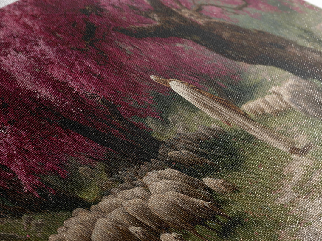 Crimson Shepherd Path – Framed Canvas Print – Panoramic Frame – Jesus Painting – Christian Art Canvas – Christian Wall Art – Christmas Art