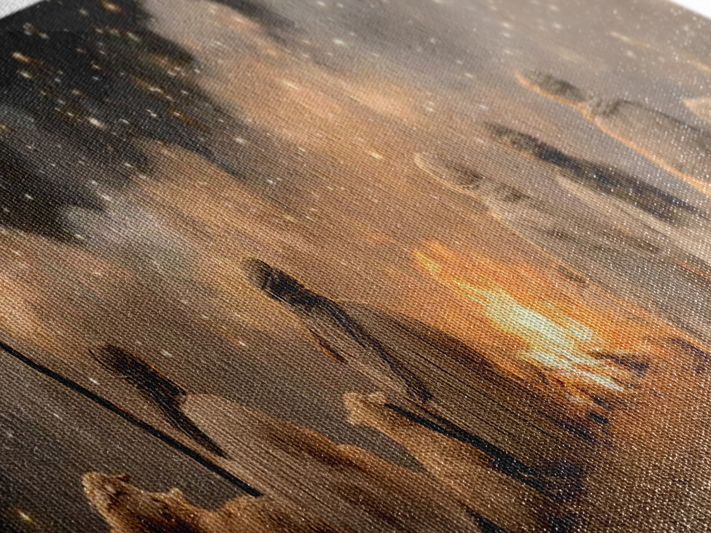 Emberlit Shepherds | Framed Canvas Print | Panoramic Art | Christian Christmas Art | Christian Wall Art | Christmas Art Work | Framed Chris