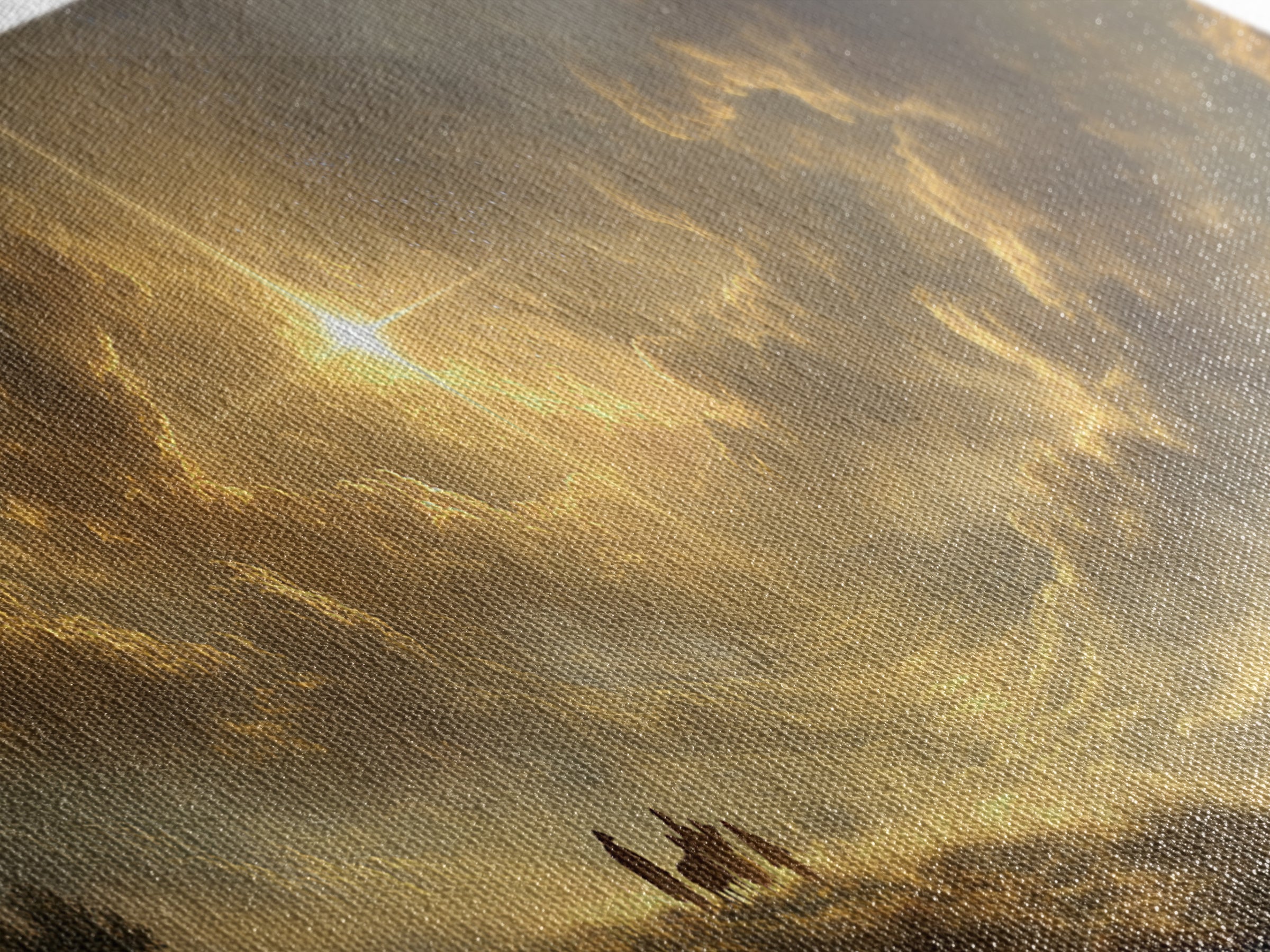 Golden Promise Sky | Framed Canvas Print | Christian Wall Art | Panoramic Wall Art | Jesus Painting | Christian Art Canvas | Christmas Art