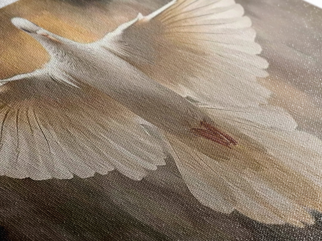 Radiant Dove Grace – Framed Canvas Print – Christian Wall Art – Panoramic Art – Christian Art Canvas – Christian Gift – Christmas Art