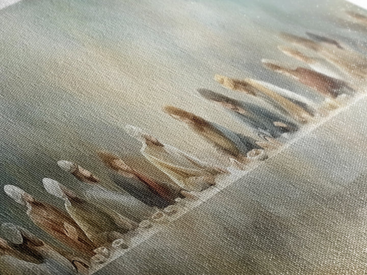 Last Table Serenity, Framed Canvas Print, Christian Art Print, Jesus Canvas Art, Panoramic Painting, Modern Christian Art